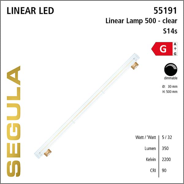 55191 LED Filament Leuchtmittel Linienlampe S14s S14d